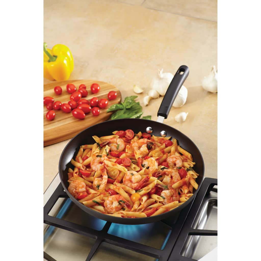 Farberware Dishwasher Safe Hard-Anodized Nonstick 12-Inch Skillet, Gray