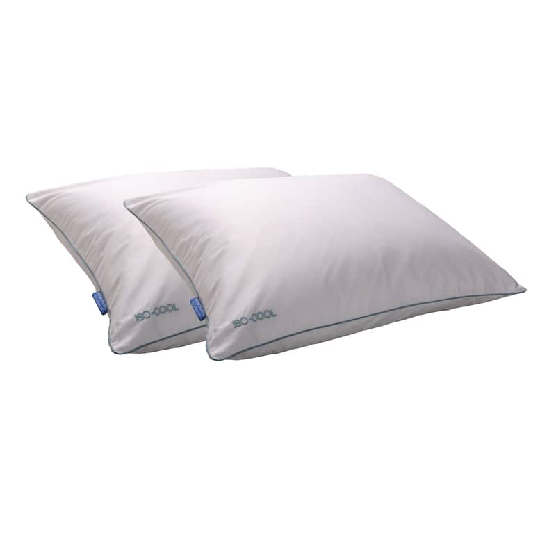 Splendorest Iso-Cool Traditional Polyester Pillow with Outlast Cover (Set of 2) - White - Queen