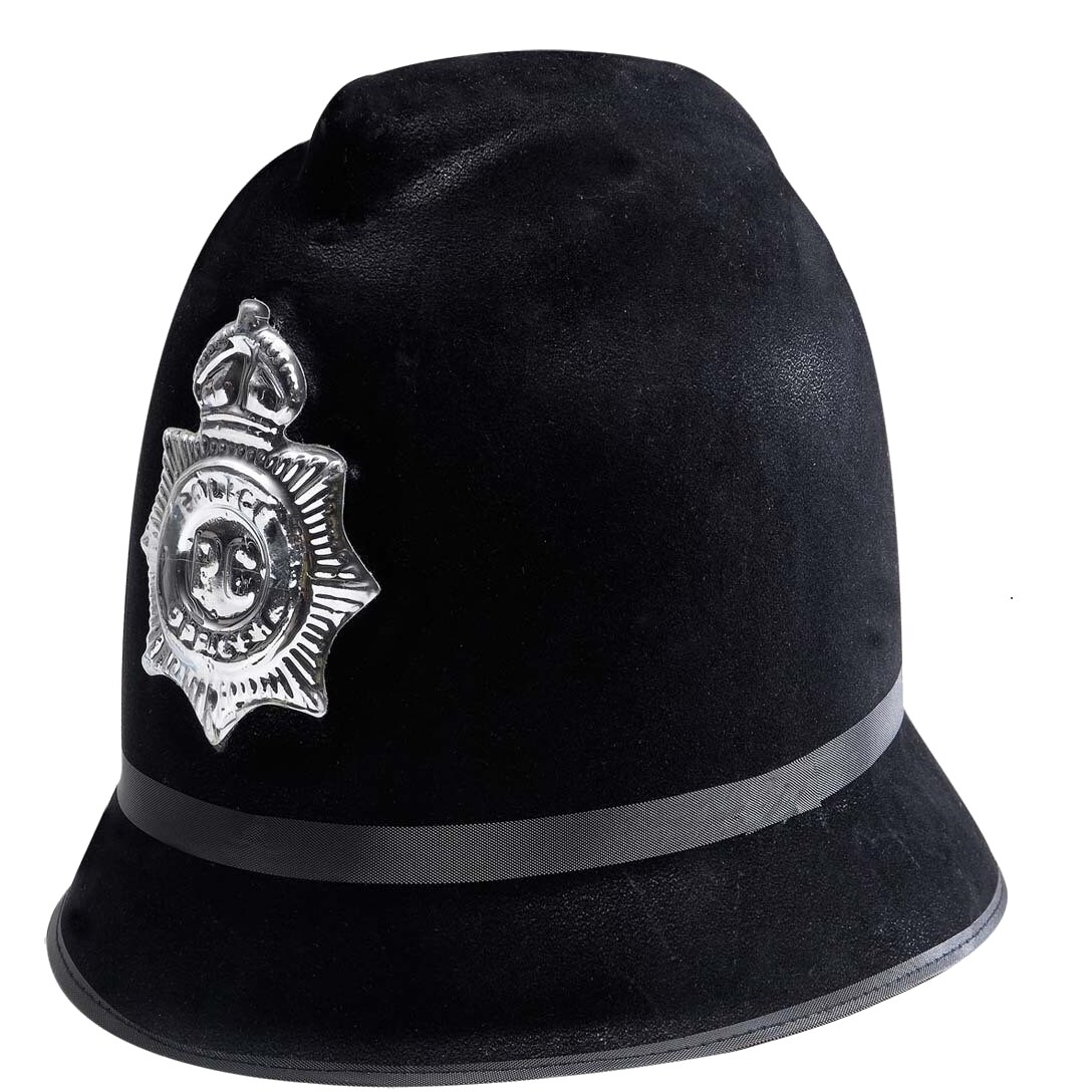 Black English Police Officer Bobby Hat Costume Black One Size Fits Most ...