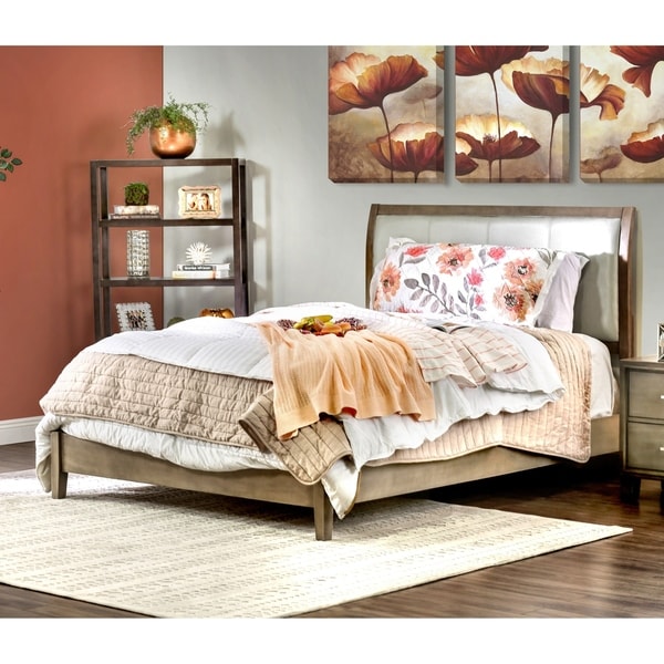 Furniture of America Malt Contemporary Grey Tufted Platform Bed