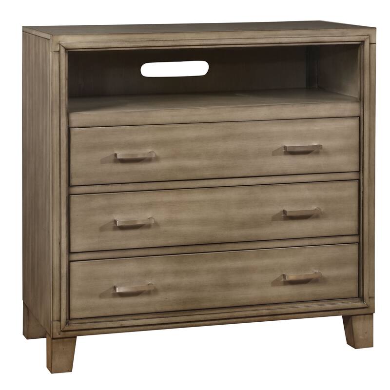 Malt Contemporary Grey 36-inch 3-Drawer Media Chest by Furniture of America