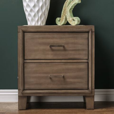 Furniture of America Malt Contemporary Grey Solid Wood Nightstand