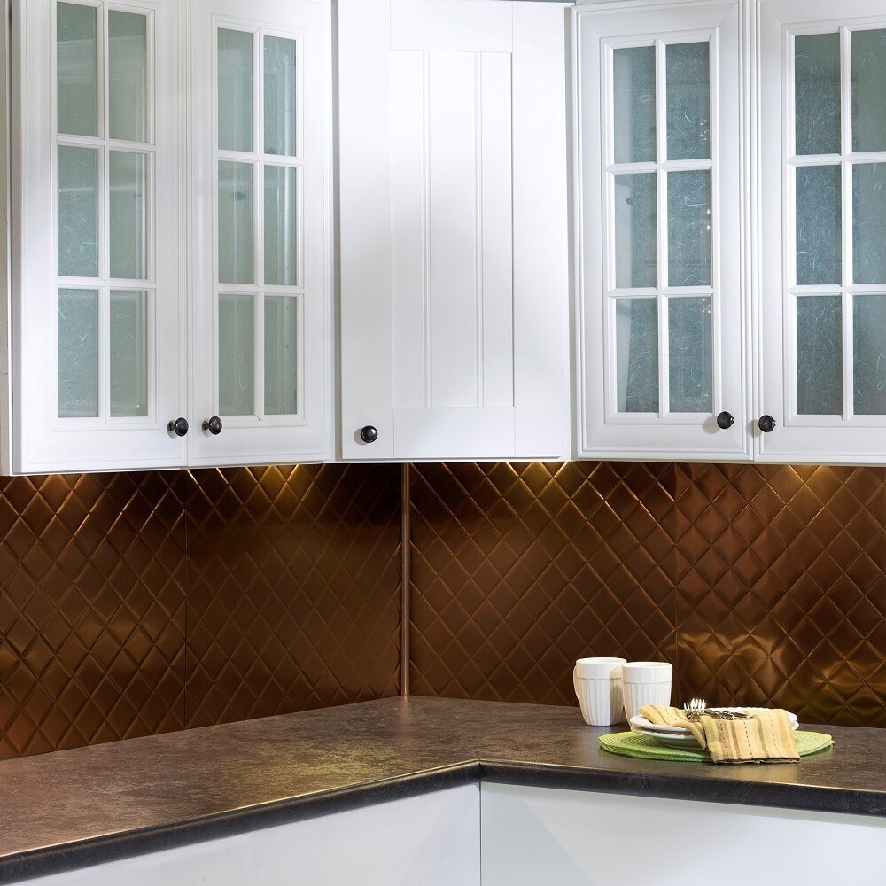 Fasade Quilted Oil Rubbed Bronze 18 Inch X 24 Backsplash Oil Rubbed Bronze 18 Inch X 24