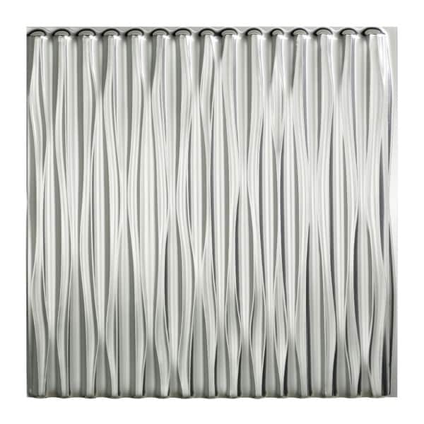 Fasade Dunes Vertical Brushed Aluminum 2 Feet X 2 Feet Glue Up Ceiling Tile Overstock 10395594