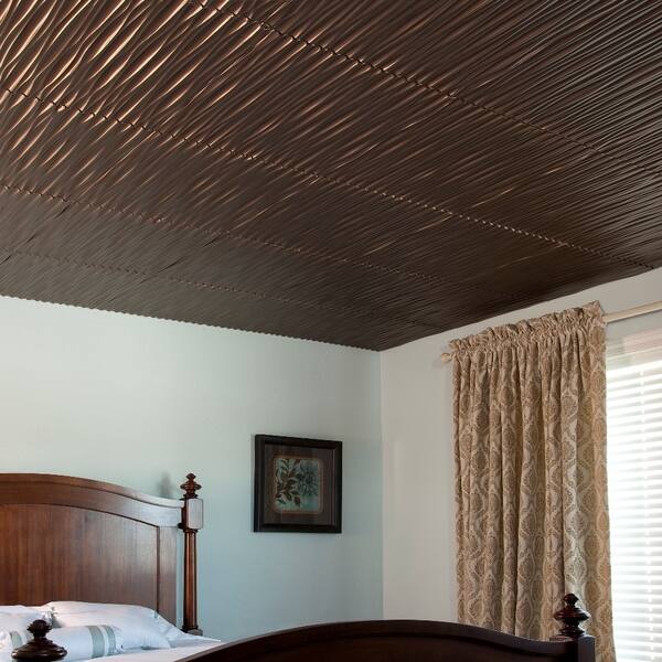Fasade Dunes Vertical Antique Bronze 2 Feet X 2 Feet Glue Up Ceiling Tile Overstock 10395610