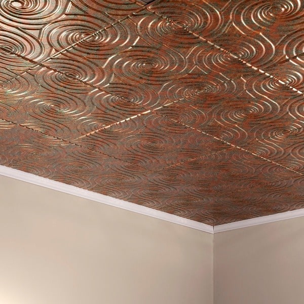 Shop Fasade Typhoon Copper Fantasy 2 Feet X 2 Feet Glue Up Ceiling