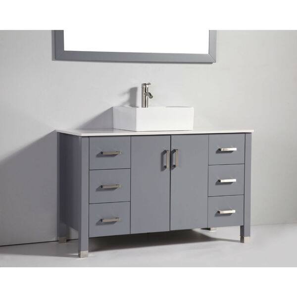 Legion Furniture 48inch Solid Wood Sink Vanity with Mirror and Faucet