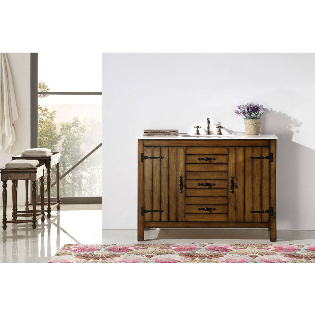 Legion Furniture 48-inch Solid Wood Sink Vanity with Marble Top