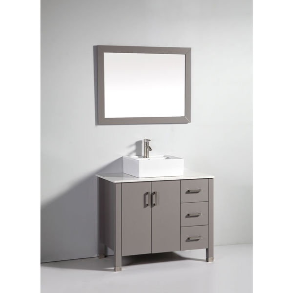 Legion Furniture 36inch Light Grey Solid Wood Single Sink Vanity Set