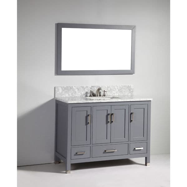 Legion Furniture 48-inch Dark Grey Solid Wood Single Sink Vanity Set ...