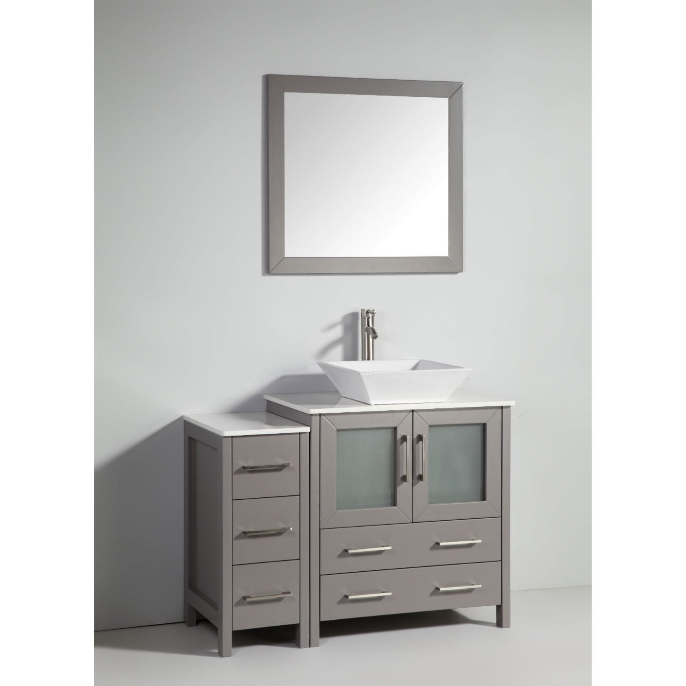 Legion Furniture 30 Inch Light Grey Solid Wood Single Sink Vanity Set With Side Cabinet And Mirror Overstock 10396217 Legion Furniture 30 Inch Light Grey Solid Wood Single Sink Vanity Set With Side Cabinet And Mirror Overstock 10396217