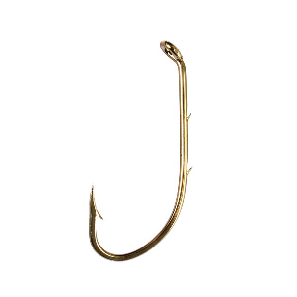 Eagle Claw Baitholder Down Eye 2 Slices Offset Hook Bronze Size 6 (Per 10)