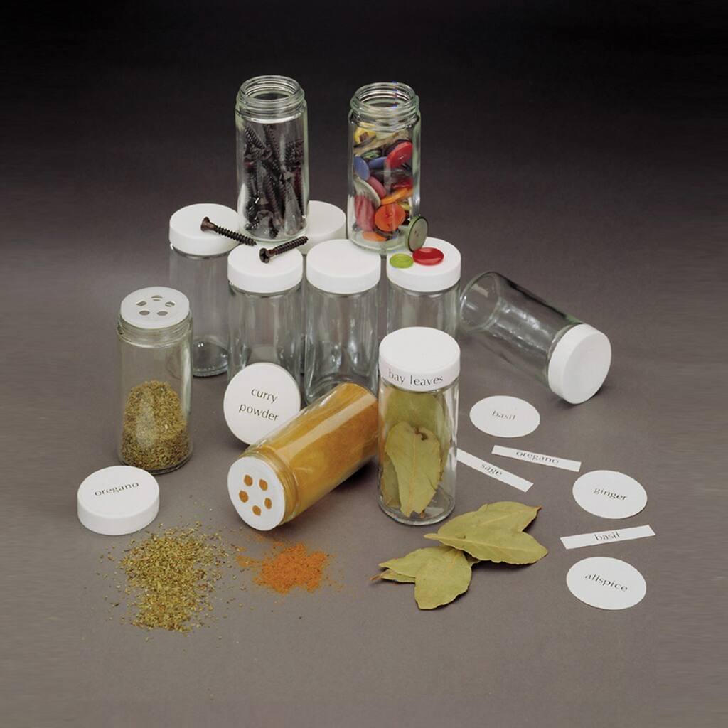 J.K. Adams 48 Spice Bottles, Caps, and Sifters