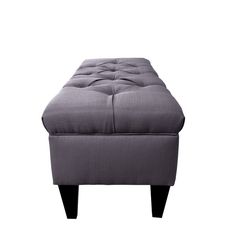 Brooke Diamond Tufted Upholstered Long Storage Bench Ottoman