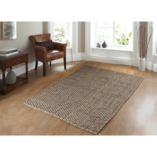 Shop Criss Cross Black Area Rug 5' x 7' Free Shipping Today