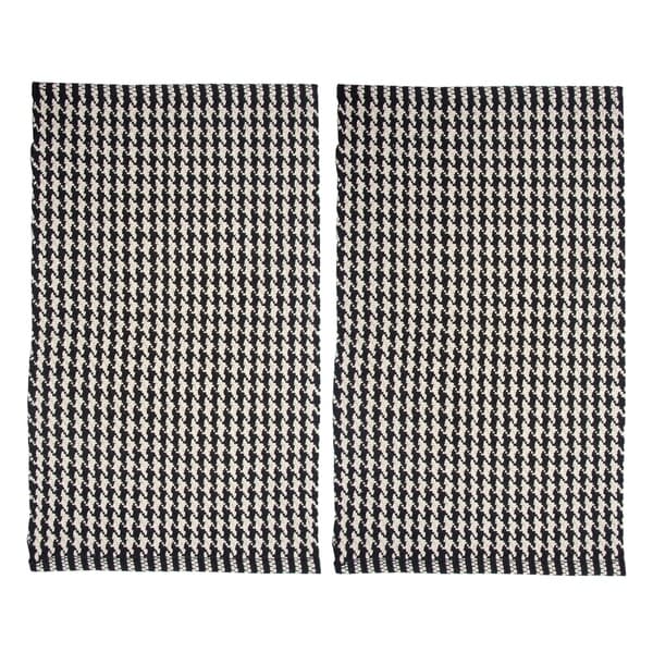Chesapeake Portland Houndstooth 2pc. Black Accent Rug Set (21"x34") - 21"x34"