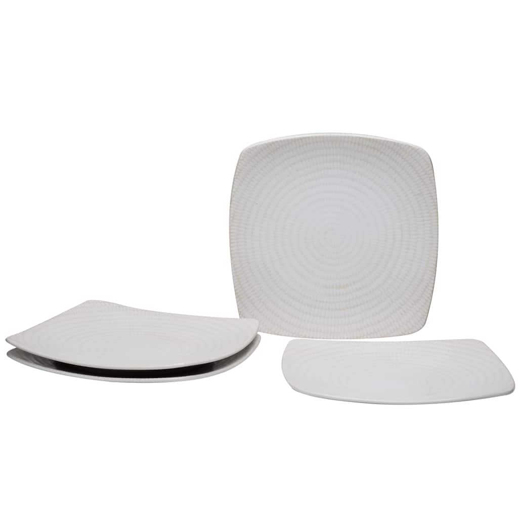 White Rice Square Salad Plate 8" (Set of 4)