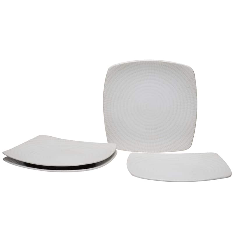 White Rice Square Salad Plate 8" (Set of 4)