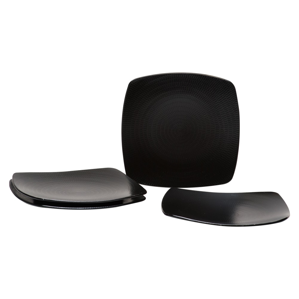 Black Rice Square Salad Plate 8" (Set of 4)