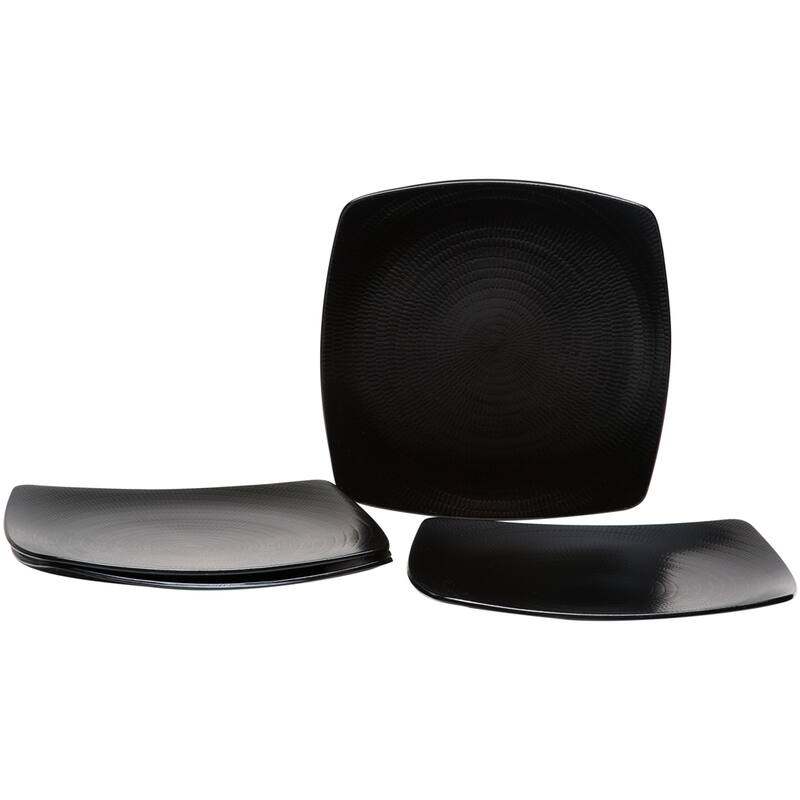 Black Rice Square Dinner Plate 10" (Set of 4)