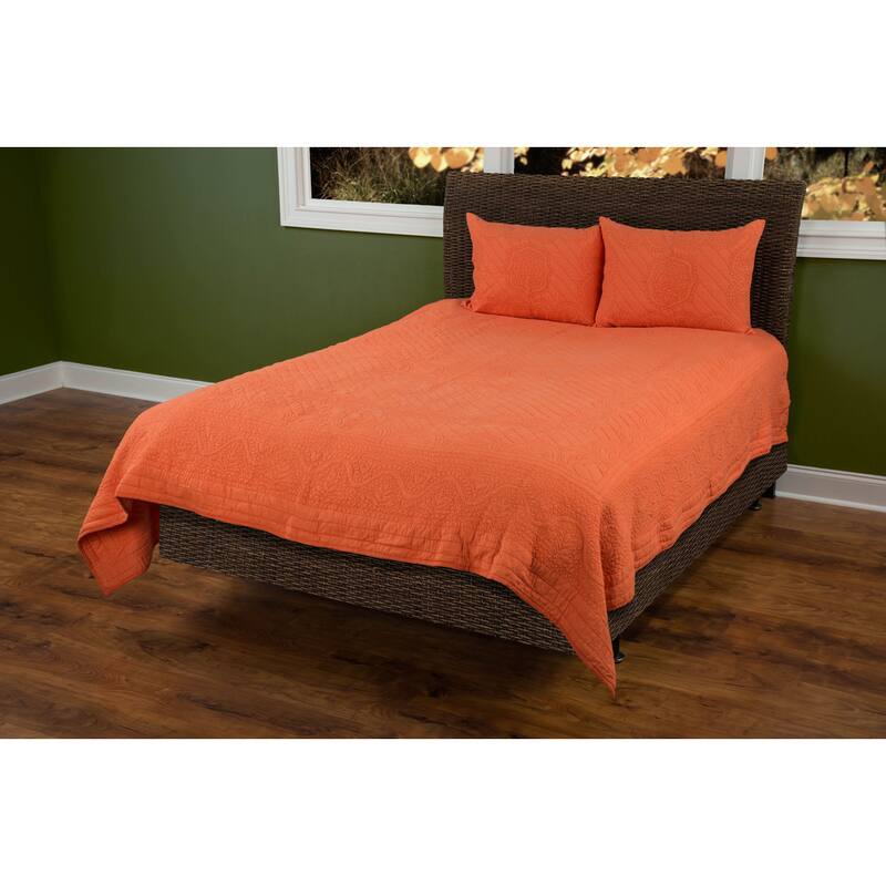 Rizzy Home Moroccan Fling Orange Quilt - King