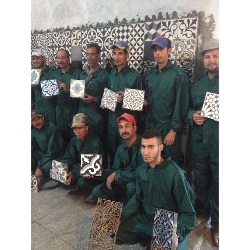 Handmade Medina in Blue and Orange Tile, Pack of 12 (Morocco)