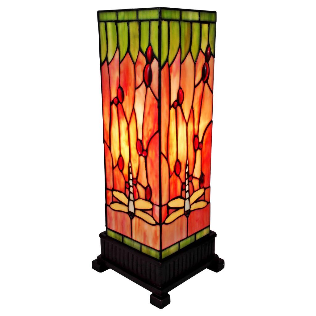Amora Lighting Tiffany Style Dragonfly Table Lamp
