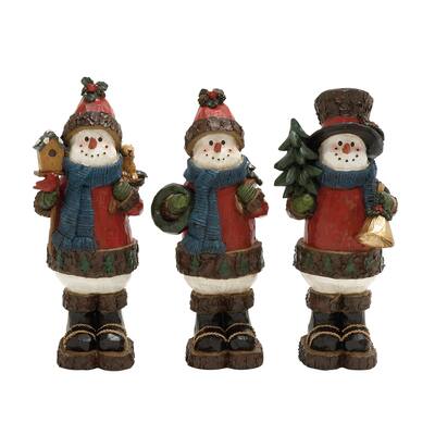 13-inch Outdoor Decorative Snowman Display (Set of 3)