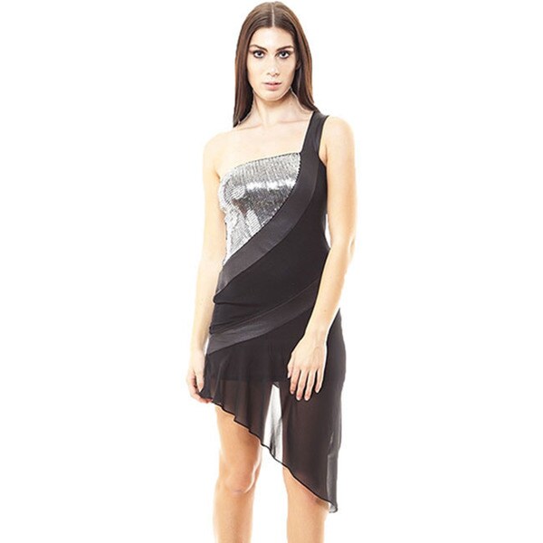 asymmetrical sequin dress