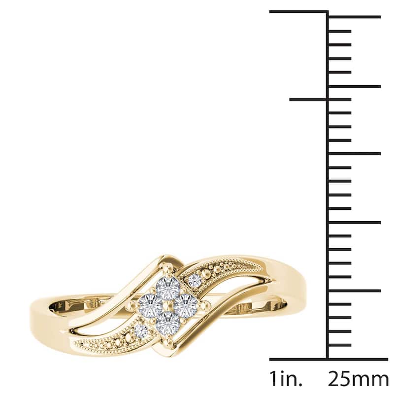 De Couer 10k Yellow Gold 1/10ct TDW Diamond Bypass Engagement Ring