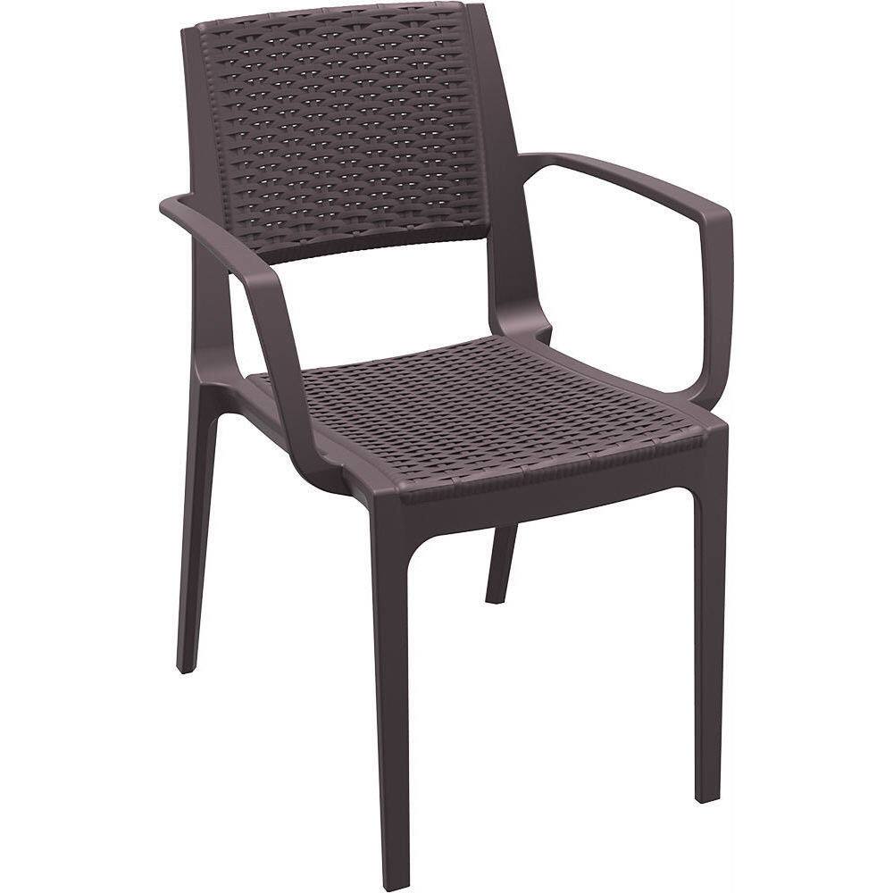 Capri Resin Wickerlook Stacking Patio Arm Chair (Set of 4)