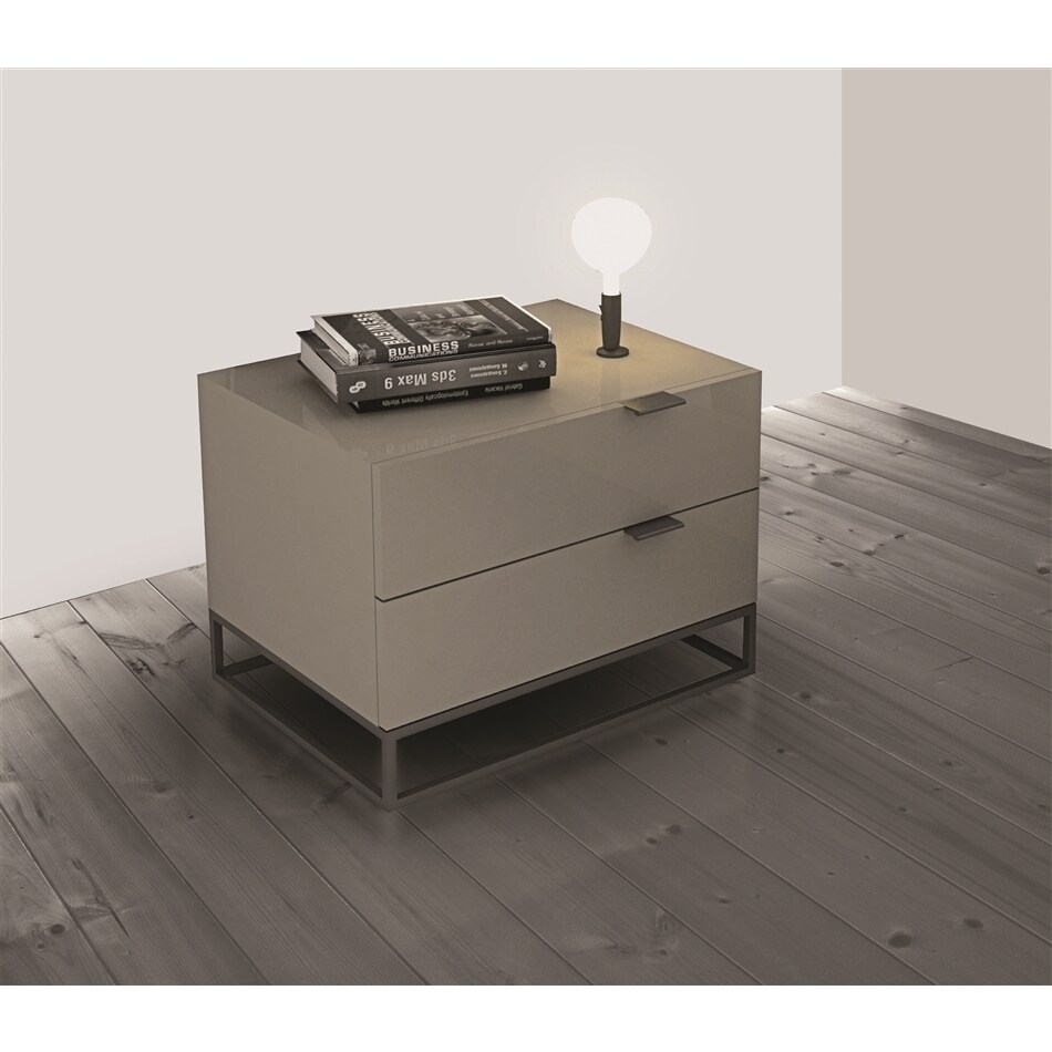 Shop Vizzione Collection High Gloss Light Grey Lacquer Nightstand End Table Overstock 10399135