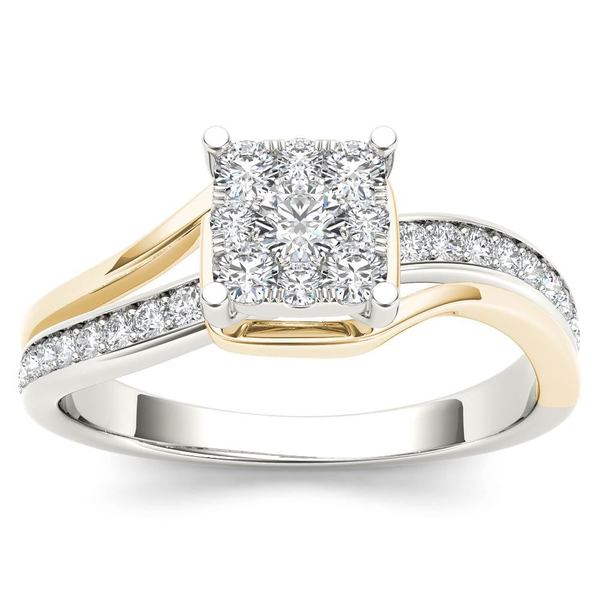 Shop De Couer IGI Certified 10k Yellow Two-Tone White Gold 1/2ct TDW ...