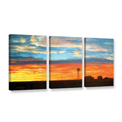 ArtWall Gene Foust 'Farmville' 3 Piece Gallery-wrapped Canvas Set