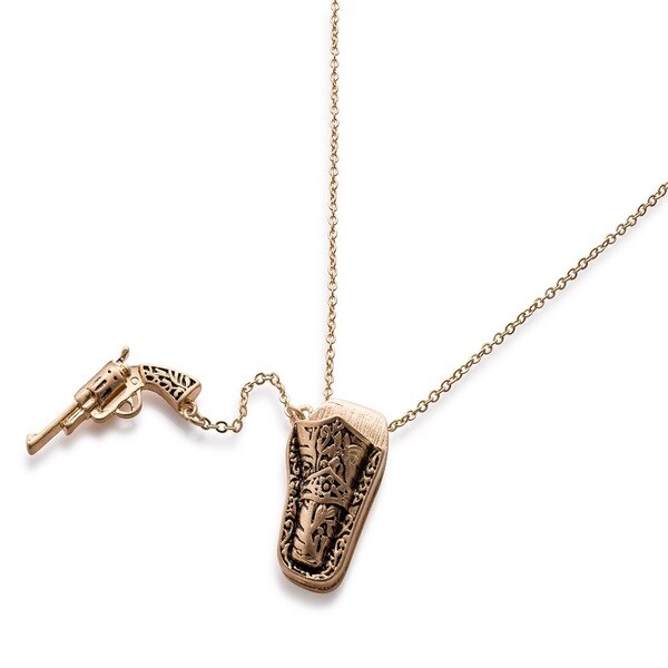 Shop Pearlperri 'Loaded Love' Designer Pistol and Holster Necklace