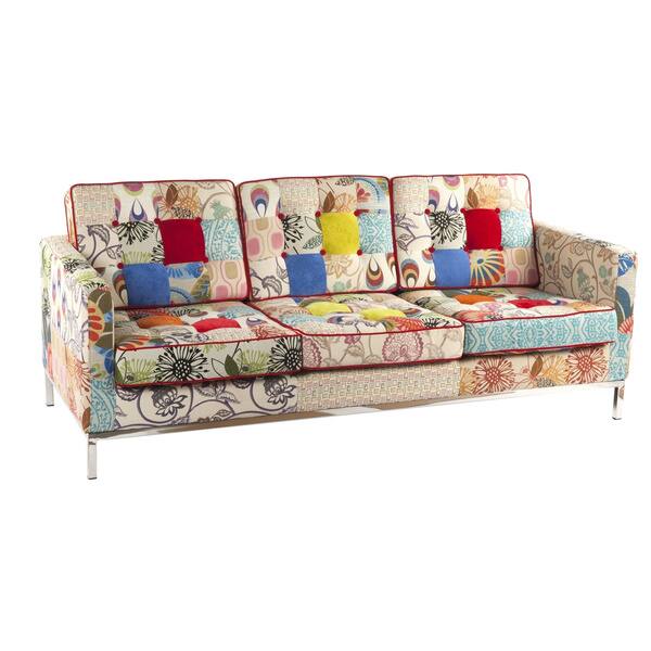 Shop Hans Andersen Home Draper Multicolor Patchwork Sofa Overstock 10399985