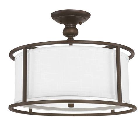 Midtown 3-light Burnished Bronze Semi-Flush Mount