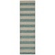 preview thumbnail 5 of 25, Nourison Area Rug Latex Free - Aqua - 2'3" x 8' Runner - Runner/Indoor/Handmade - Rectangle - Hand-Woven - Stripe - 0.25 - 0.5 inch - Modern & Contemporary - 8' Runner - Wool - Green/Off-White
