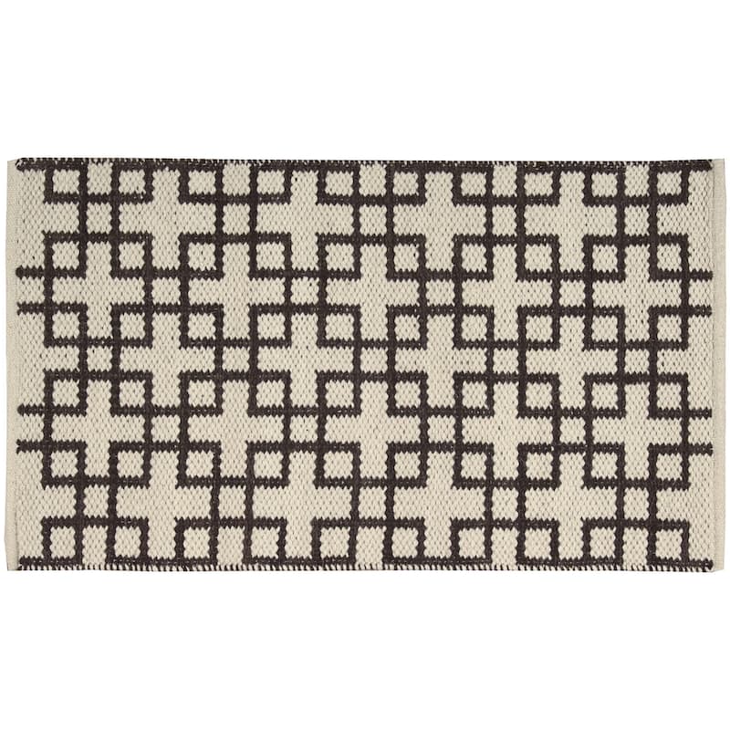 Nourison Maze MAZ01 Area Rug - 2' 3" x 3' 9" - Beige/Brown - Trellis/Geometric - Accent/Indoor/Handmade - Hand-Woven - Modern & Contemporary - 3' x 5' - Wool/Cotton - N/A