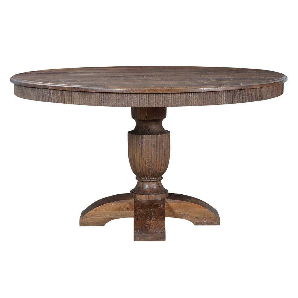 Brasilia 54-inch Round Walnut Wood Dining Table