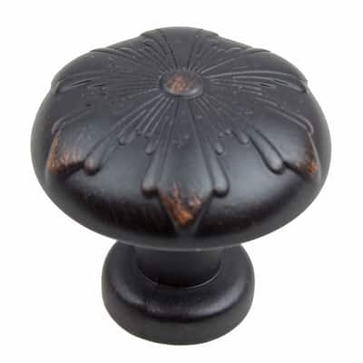 GlideRite 1.125-inch Oil Rubbed Bronze Round Snowflake Cabinet Knob (Pack of 10 or 25)