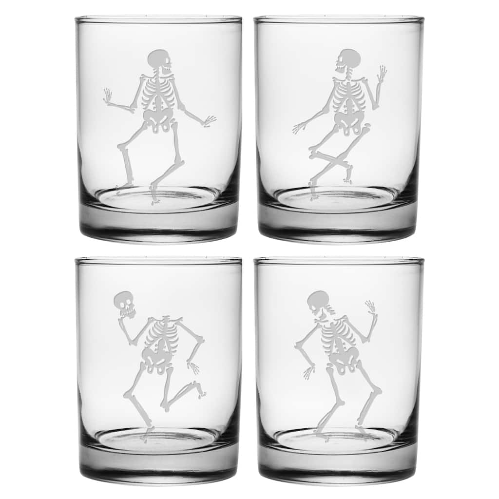 Dance of the Dead Rocks Glass (Set of 4)