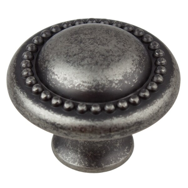 GlideRite 1.25-inch Weathered Nickel Round Beaded Cabinet Knobs (Pack of 10 or 25)