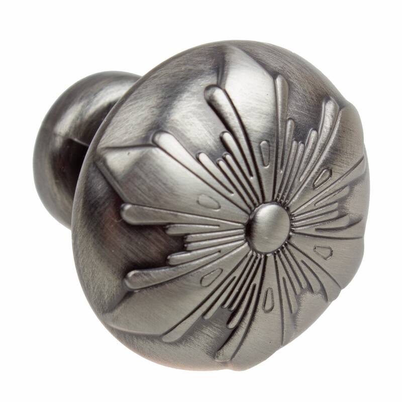 GlideRite 1.125-inch Satin Pewter Round Snowflake Cabinet Knob