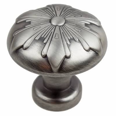 GlideRite 1.125-inch Satin Pewter Round Snowflake Cabinet Knob