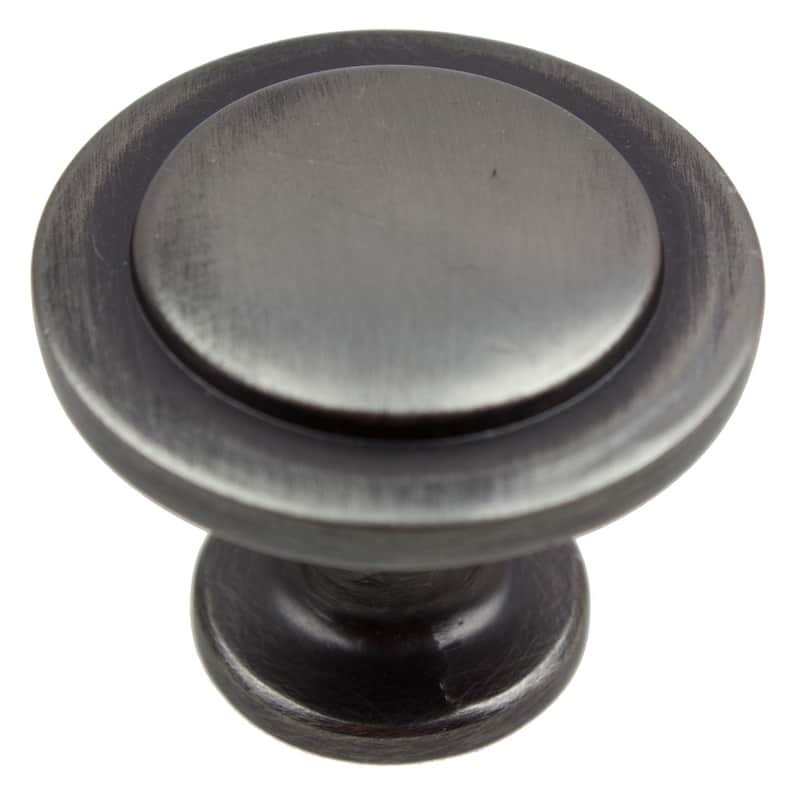 GlideRite 1.25-inch Satin Pewter Classic Round Ring Cabinet Knob (Pack of 10 or 25) - 10 Pack