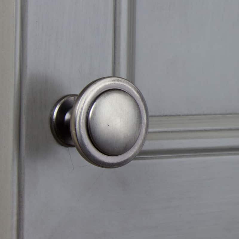 GlideRite 1.25-inch Satin Pewter Classic Round Ring Cabinet Knob (Pack of 10 or 25)