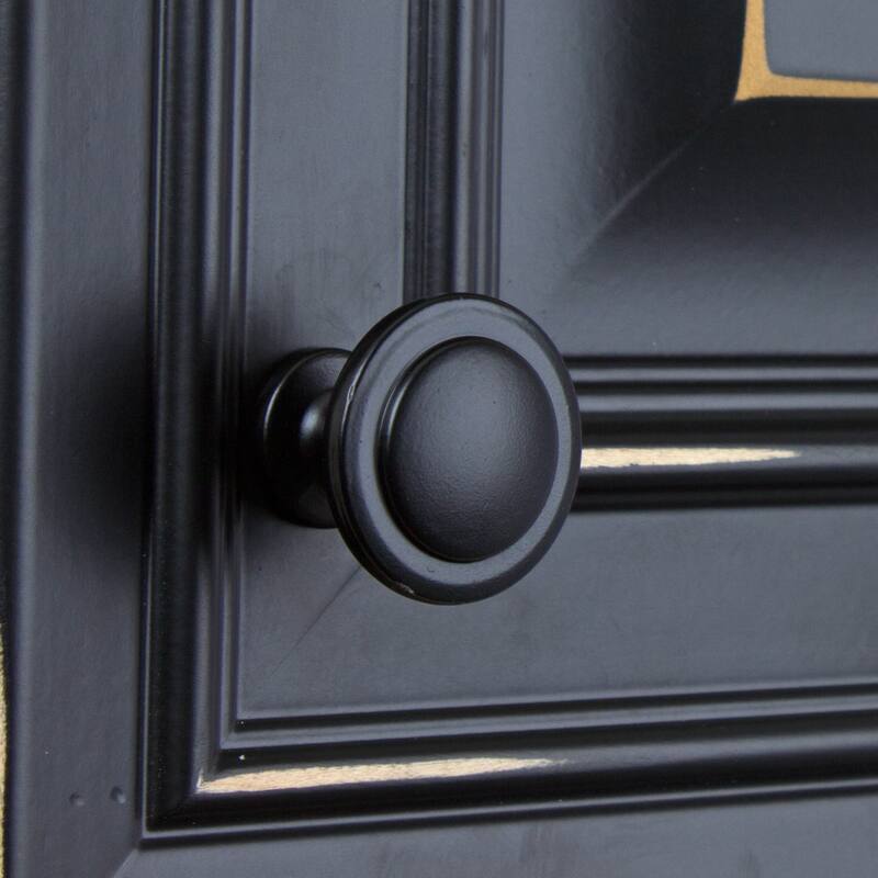 GlideRite 1.25-inch Matte Black Classic Round Ring Cabinet Knob (Pack of 10 or 25)