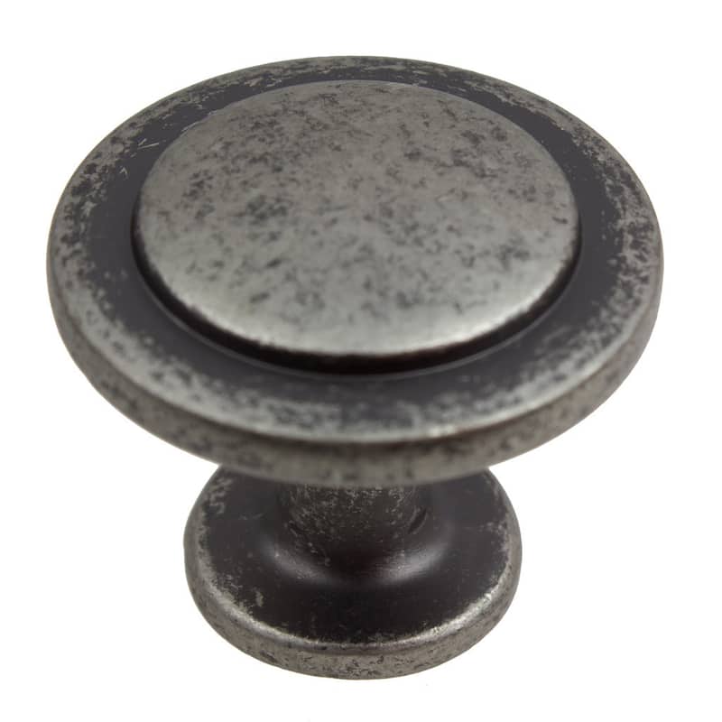 GlideRite 1.25-inch Weathered Nickel Classic Round Ring Cabinet Knob (Pack of 10 or 25) - Weathered Nickel - Pack of 25