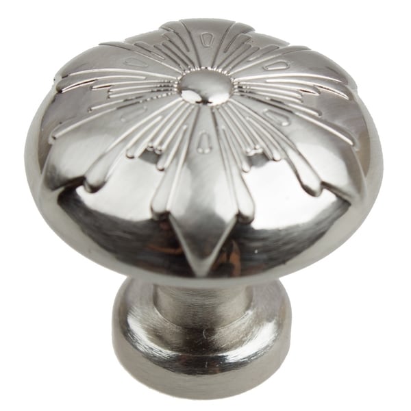 GlideRite 1.125 inch Satin Nickel Round Snowflake Cabinet Knob (Pack